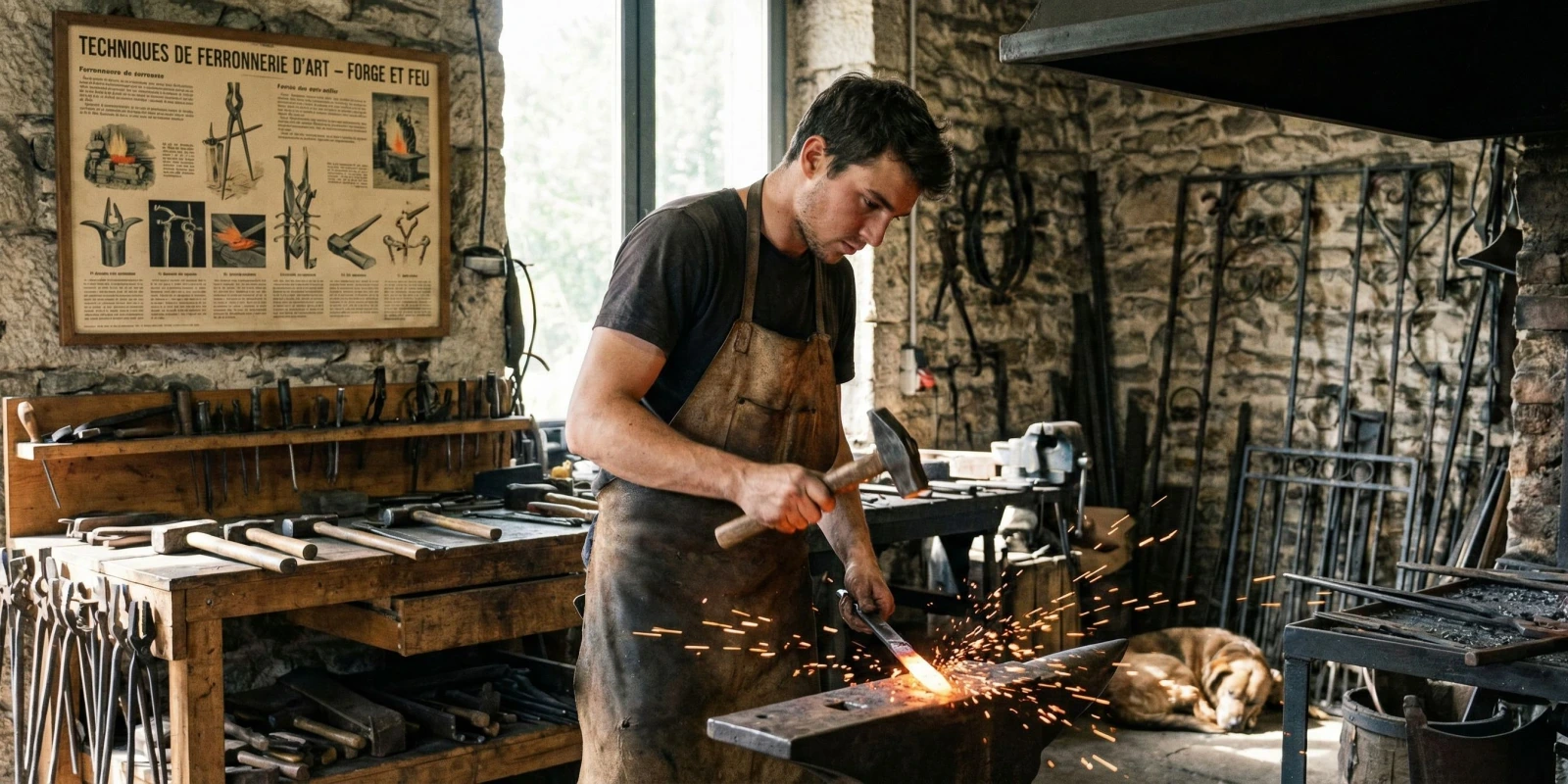 Métier de Maréchal-ferrant : Salaire, Statuts et Emploi Artisan maréchal-ferrant observant les aplombs d'un cheval de selle